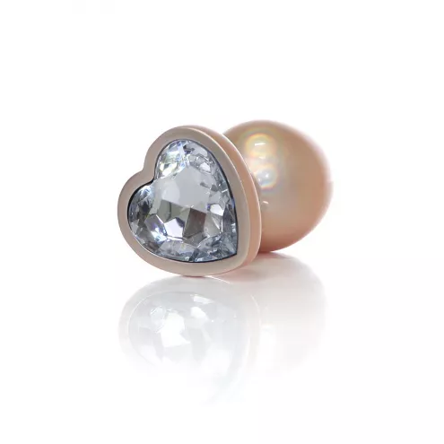Анальна пробка – Jewellery Pearl Gold Heart Plug Clear L