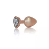 Анальна пробка – Jewellery Pearl Gold Heart Plug Clear L