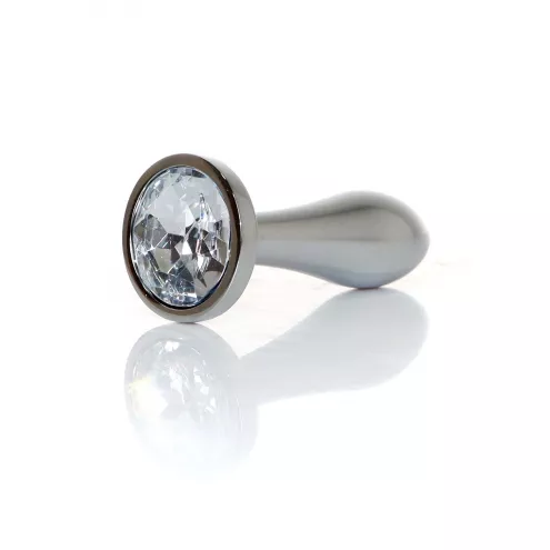 Анальная пробка – Jewellery Silver Plug Clear S