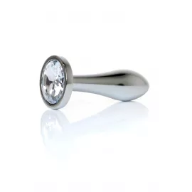 Анальная пробка – Jewellery Silver Plug Clear S - 1