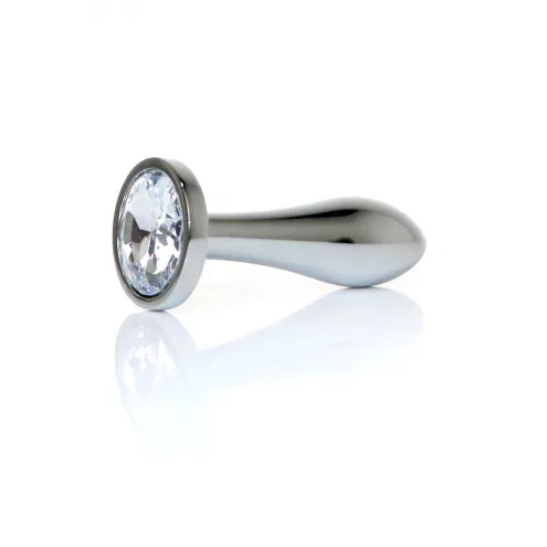 Анальная пробка – Jewellery Silver Plug Clear S