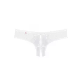 Стринги Obsessive Alabastra otwarte (Белый, L/XL) - 5