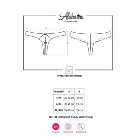 Стринги Obsessive Alabastra otwarte (Белый, L/XL) - 7