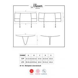 Пояс со стрингами Obsessive Miamor (Черный, S/M) - 7