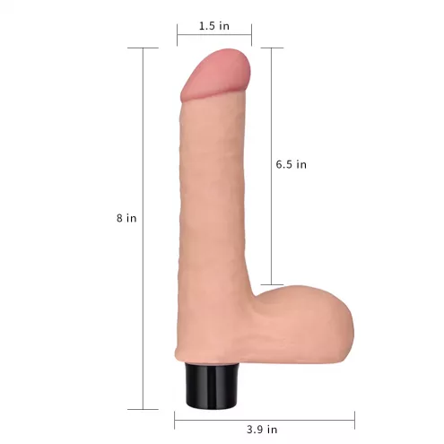 Реалистичный вибратор - Real Softee Vibrator With Balls 8