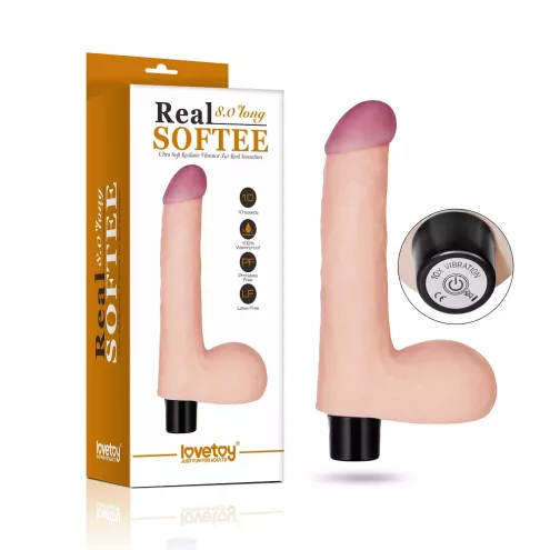 Реалистичный вибратор - Real Softee Vibrator With Balls 8