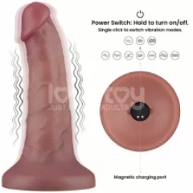 Реалистичный вибратор - Vibrating Dual Density Power Cock 6 - 2