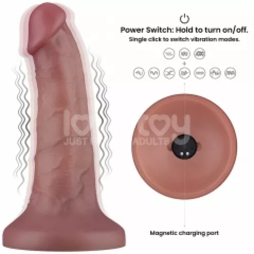 Реалистичный вибратор - Vibrating Dual Density Power Cock 6
