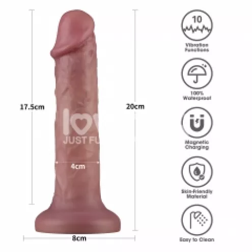 Реалистичный вибратор - Vibrating Dual Density Power Cock 8