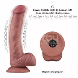 Реалистичный вибратор - Vibrating Dual Density Power Cock 9 - 5