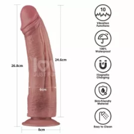 Реалистичный вибратор - Vibrating Dual Density Power Cock 10.5 - 4