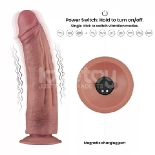 Реалистичный вибратор - Vibrating Dual Density Power Cock 10.5