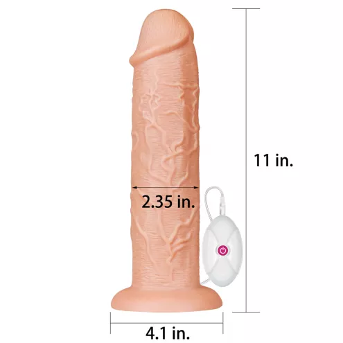 Реалістичний вібратор - King-Sized Realistic Long Vibrating Dildo 11 Flesh