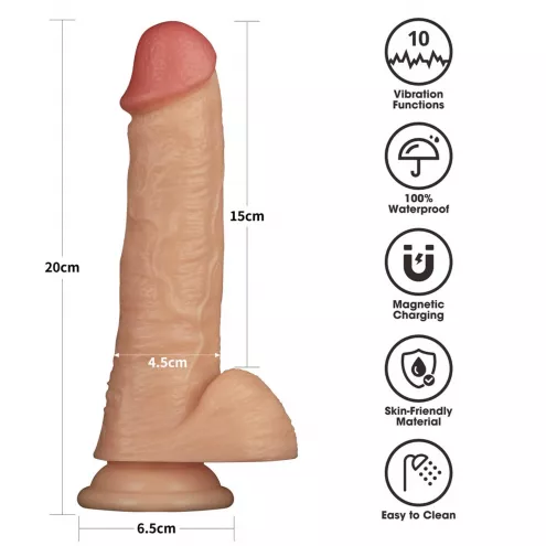 Реалистичный вибратор - Vibrating Power Basics Cock 8