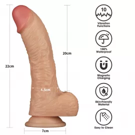 Реалистичный вибратор - Vibrating Power Basics Cock 8.5 - 7