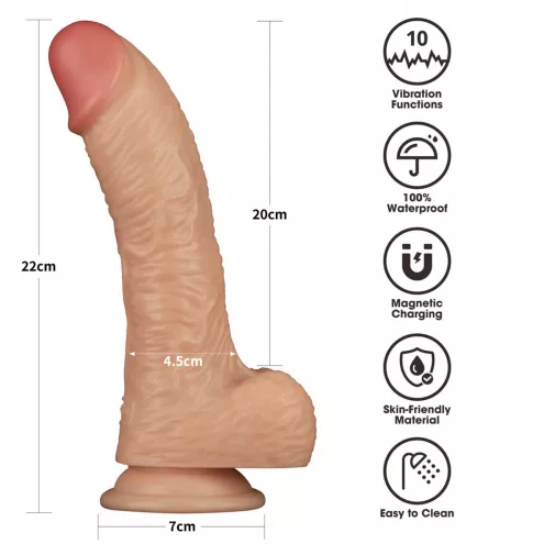 Реалистичный вибратор - Vibrating Power Basics Cock 8.5
