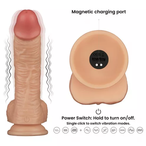 Реалистичный вибратор - Vibrating Power Basics Cock 8.5