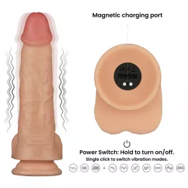 Реалистичный вибратор - Vibrating Power Basics Cock 9 - 3