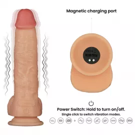 Реалистичный вибратор - Vibrating Power Basics Cock 9.5 - 3