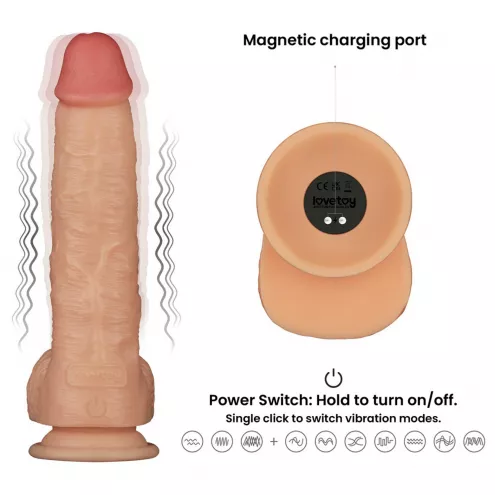 Реалистичный вибратор - Vibrating Power Basics Cock 9.5