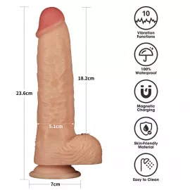 Реалистичный вибратор - Vibrating Power Basics Cock 9.5 - 2