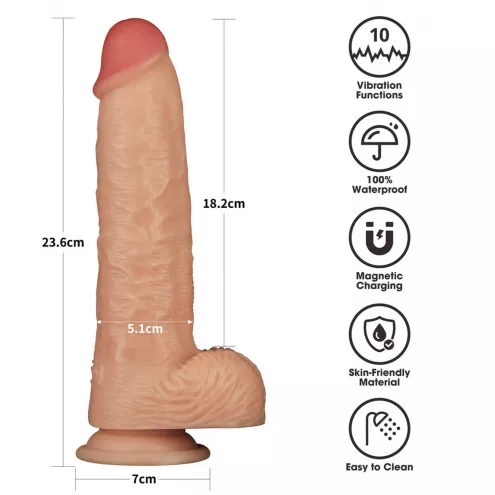 Реалистичный вибратор - Vibrating Power Basics Cock 9.5