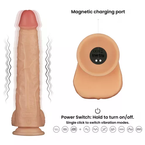 Реалистичный вибратор - Vibrating Power Basics Cock 11