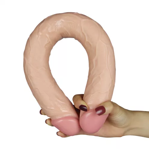 Двосторонній фалоімітатор - King-Sized Realistic Slim Ultra Double Dildo 17