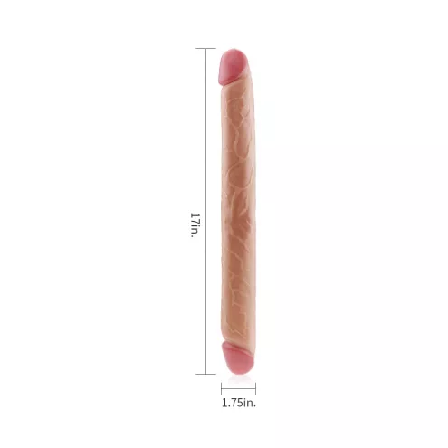 Двосторонній фалоімітатор - King-Sized Realistic Slim Ultra Double Dildo 17