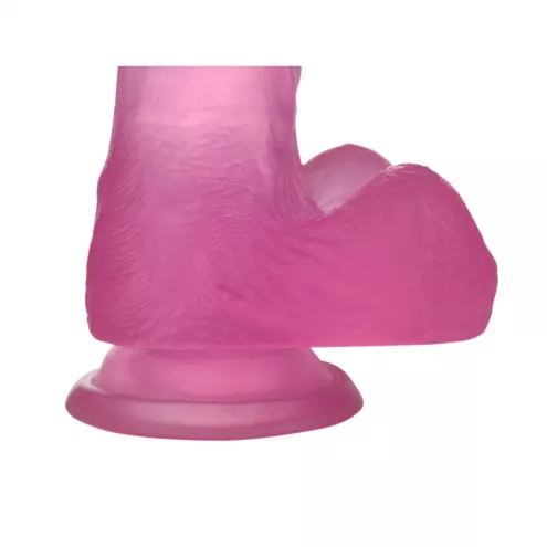 Фаллоимитатор с мошонкой - Jelly Studs Crystal Dildo Medium 7 Pink