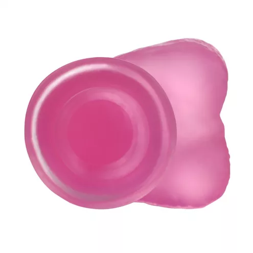 Фаллоимитатор с мошонкой - Jelly Studs Crystal Dildo Medium 7 Pink
