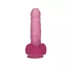 Фаллоимитатор с мошонкой - Jelly Studs Crystal Dildo Medium 7 Pink