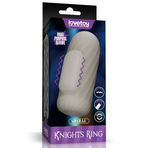 Мастурбатор - Knights Ring Vibrating Dual Purpose Sleeve-Spiral