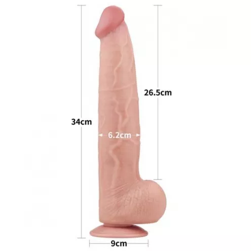 Фаллоимитатор - Sliding-Skin Dual Layer Dong 13.5 Flesh