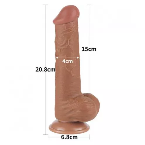 Фалоімітатор - Sliding-Skin Dual Layer Dong 8 Brown 3