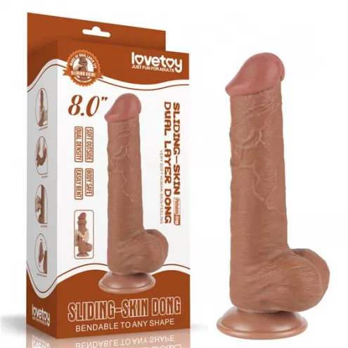 Фалоімітатор - Sliding-Skin Dual Layer Dong 8 Brown 3