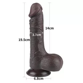 Фаллоимитатор - Sliding-Skin Dual Layer Dong 7.5 Black 3 - 3