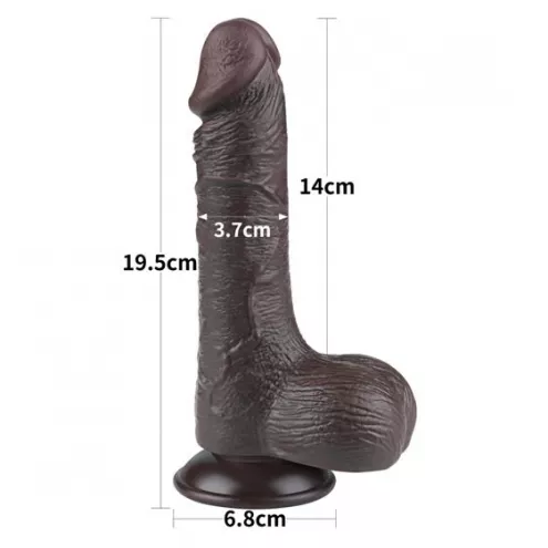 Фаллоимитатор - Sliding-Skin Dual Layer Dong 7.5 Black 3