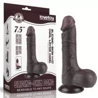 Фаллоимитатор - Sliding-Skin Dual Layer Dong 7.5 Black 3