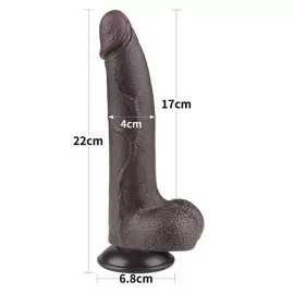 Фаллоимитатор - Sliding-Skin Dual Layer Dong 8.5 Black 1 - 2