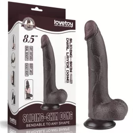 Фаллоимитатор - Sliding-Skin Dual Layer Dong 8.5 Black 1 - 1
