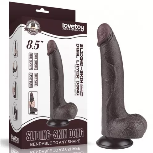Фаллоимитатор - Sliding-Skin Dual Layer Dong 8.5 Black 1