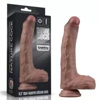 Фалоімітатор - Dual-Layered Silicone Cock 8.5 Brown 3