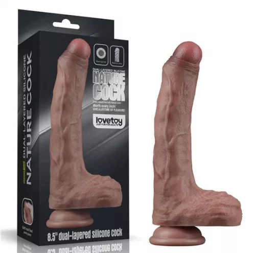 Фалоімітатор - Dual-Layered Silicone Cock 8.5 Brown 3