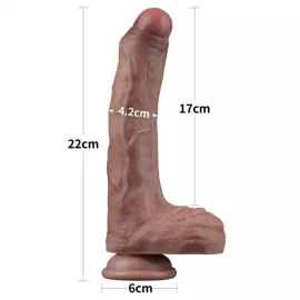 Фалоімітатор - Dual-Layered Silicone Cock 8.5 Brown 3 - 2