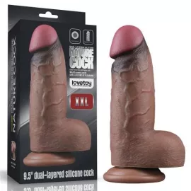 Фалоімітатор - Dual-Layered Silicone Cock XXL 9.5 Brown - 1