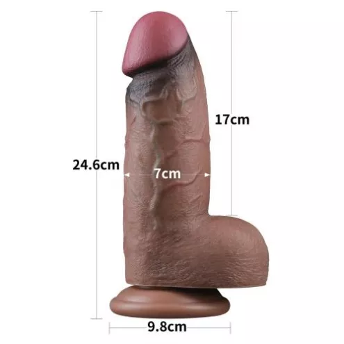 Фалоімітатор - Dual-Layered Silicone Cock XXL 9.5 Brown