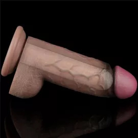 Фалоімітатор - Dual-Layered Silicone Cock XXL 9.5 Brown - 2