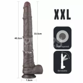 Фаллоимитатор - Dual Layered Bendable Silicone Cock XXL 16 Black - 2