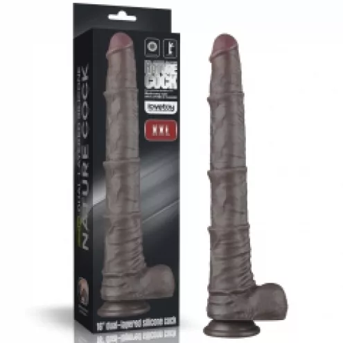 Фаллоимитатор - Dual Layered Bendable Silicone Cock XXL 16 Black